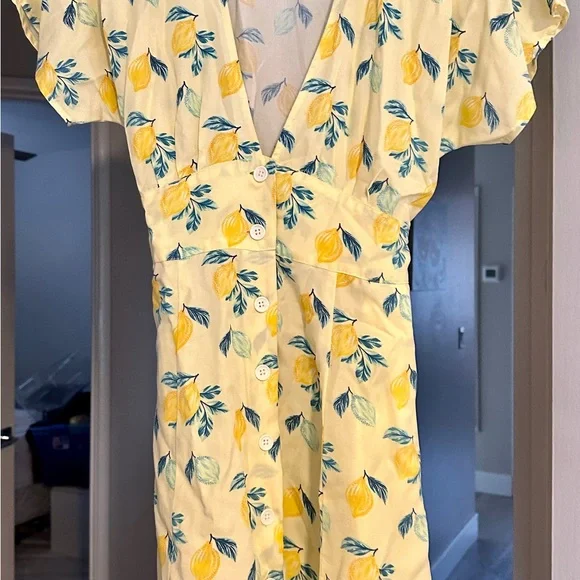 Marine Layer Camila Mini Dress
$188 Lemon print sundress sz Small A line flutter - Picture 2 of 7